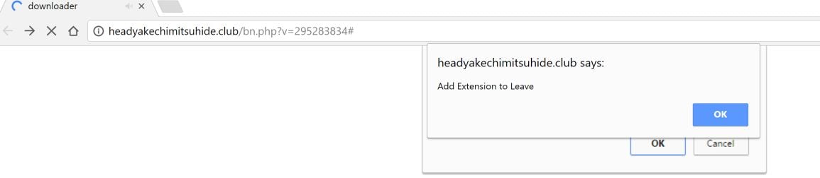 headyakechimitsuhide.club Chrome Scam Virus