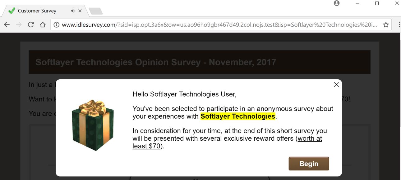 idlesurvey.com redirect virus