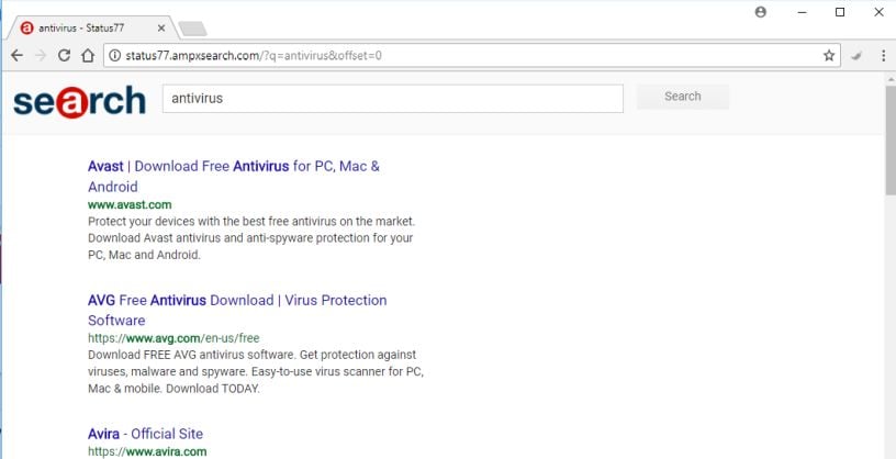 status77 search redirect virus