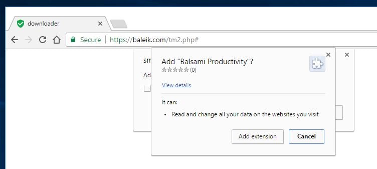 Balsami Productivity by baleik.com adware scam