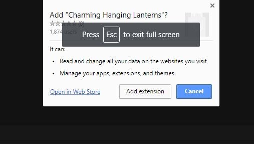 Charming Hanging Lanterns Chrome Scam Virus