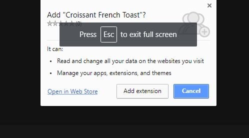 Croissant French Toast Chrome Scam Virus