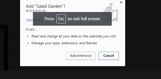 Salad Garden Chrome Extension Scam Virus