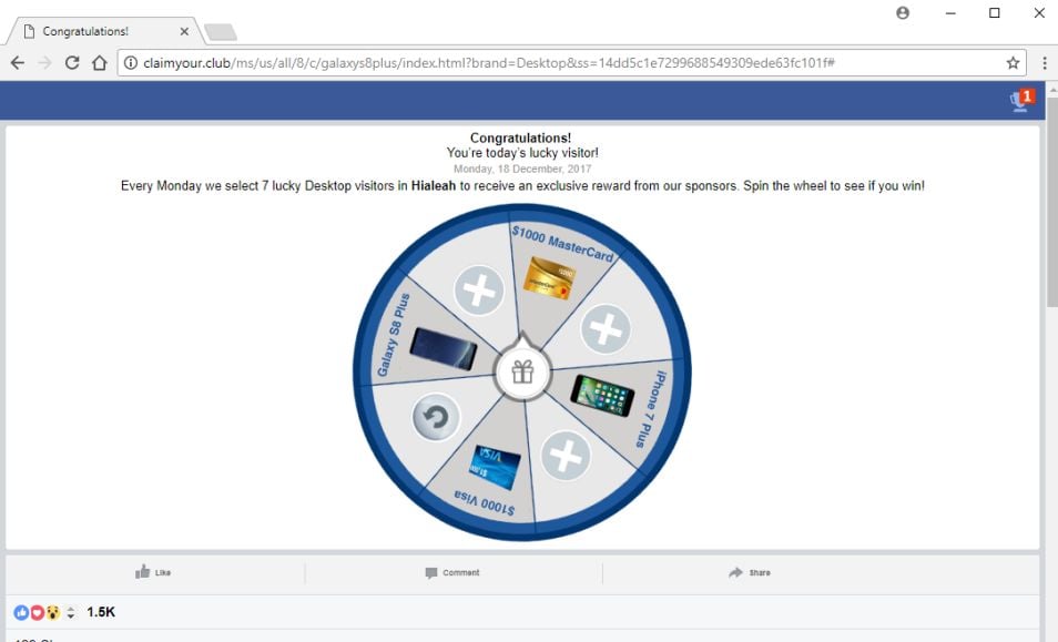 claimyour.club pop-up ads adware