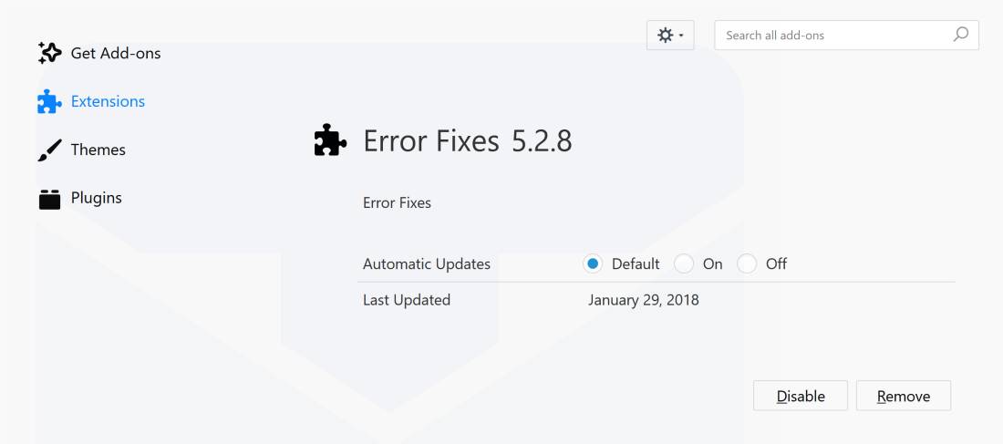 Error Fixes Firefox Scam