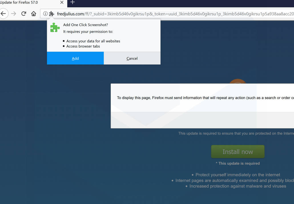 One Click Screenshot by fredjulius.com adware