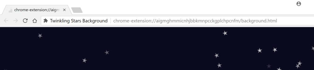 Twinkling Stars Background Chrome Extension Scam
