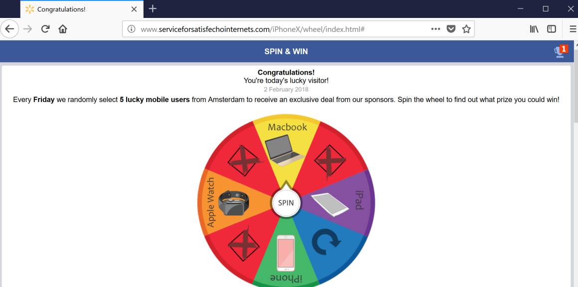 serviceforsatisfechointernets.com redirect virus