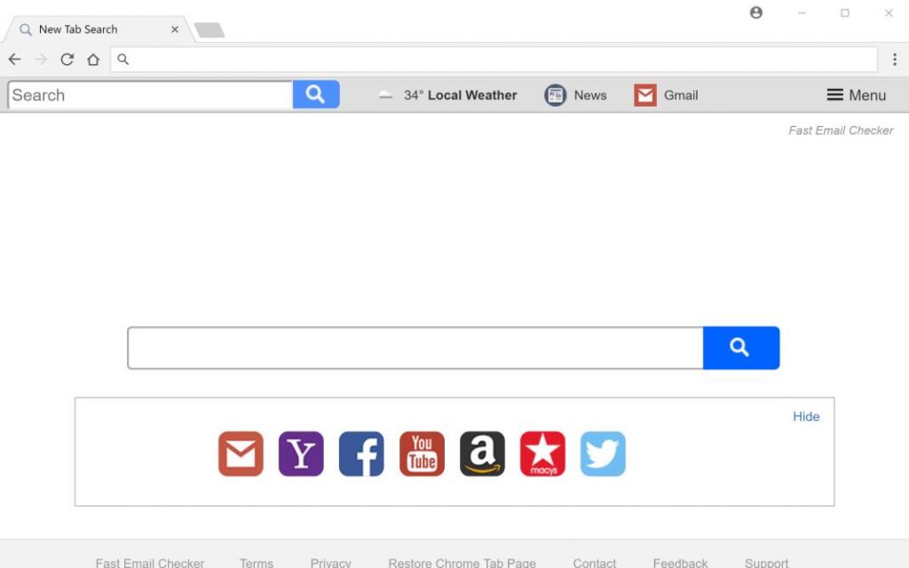 Fast Email Checker New Tab redirect