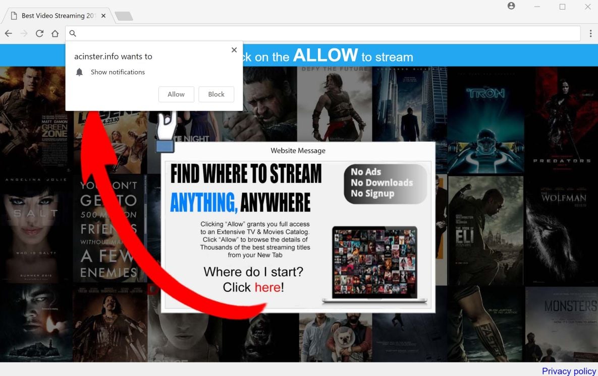 Acinster.info redirect virus