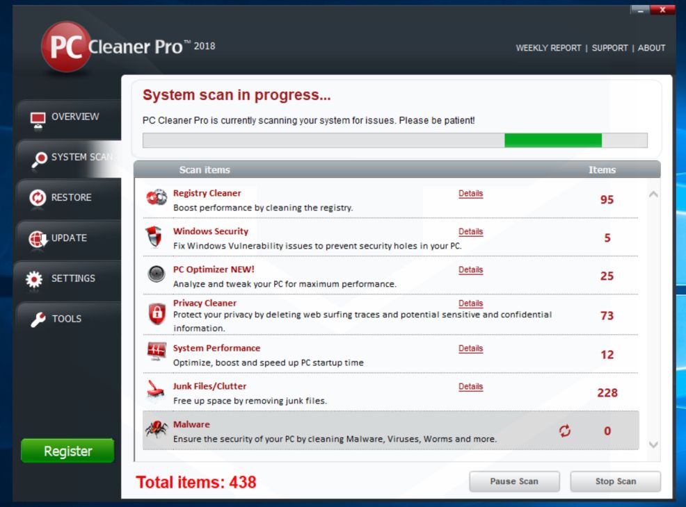 pc cleaner pro 2018