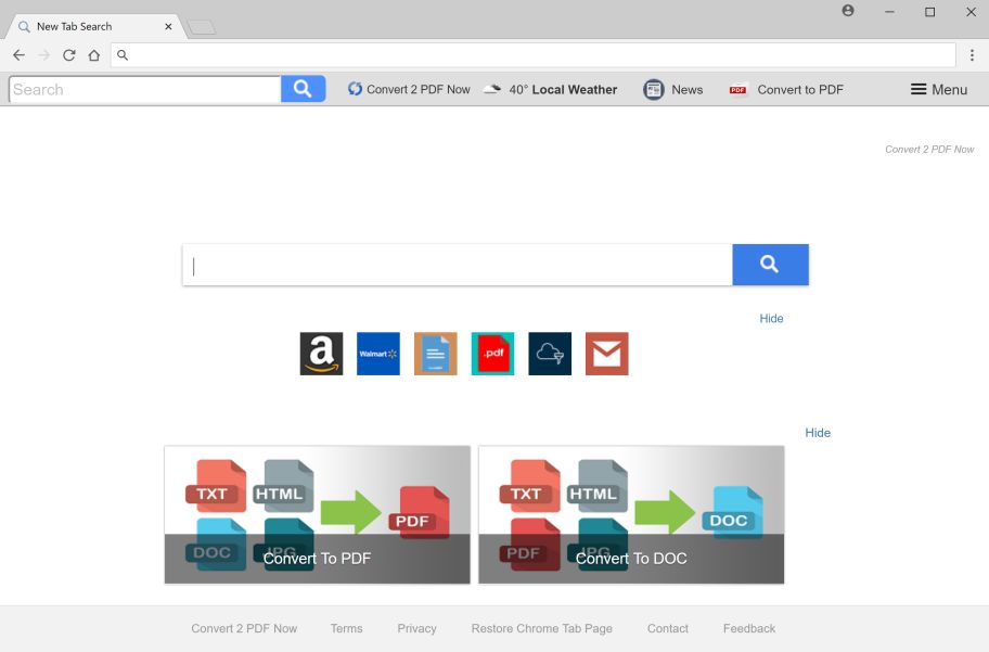 Search.hconvert2pdfnow.com redirect virus