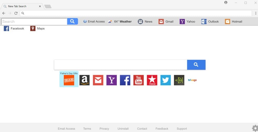 Email Access New Tab Search redirect