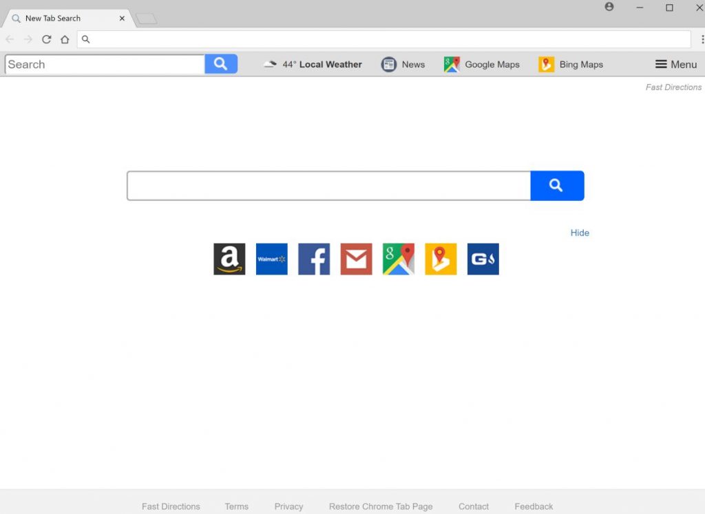 Fast Directions New Tab Search redirect
