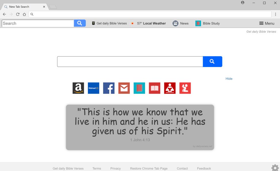 Get daily Bible Verses New Tab Search redirect