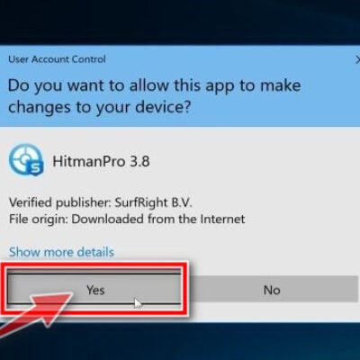Windows asking for permissions to run the HitmanPro setup file