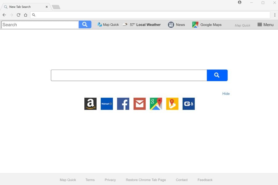 Map Quick New Tab Search redirect