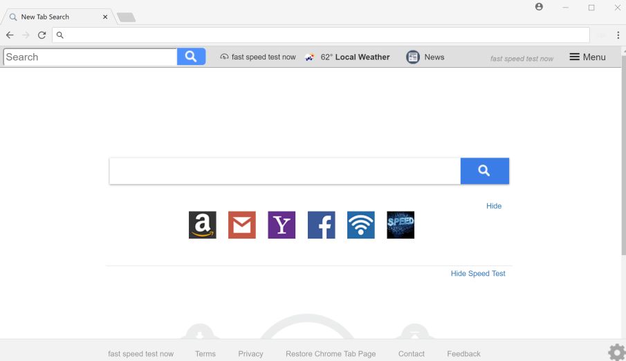 fast speed test now new tab Search redirect