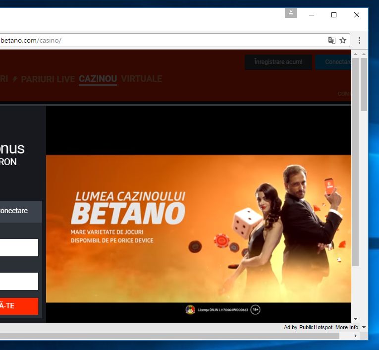 Ad by PublicHotspot adware