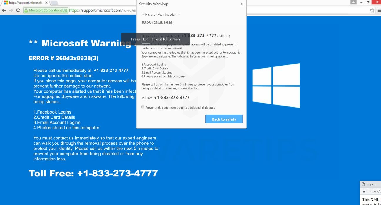 How To Remove Error 268d3x8938 3 Pop Ups Microsoft Scam