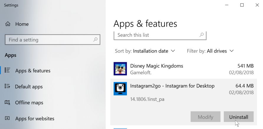 Instagram2go Windows 10