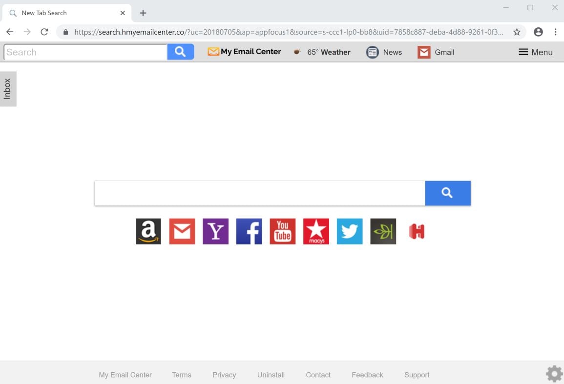 Search.hmyemailcenter.co redirect virus
