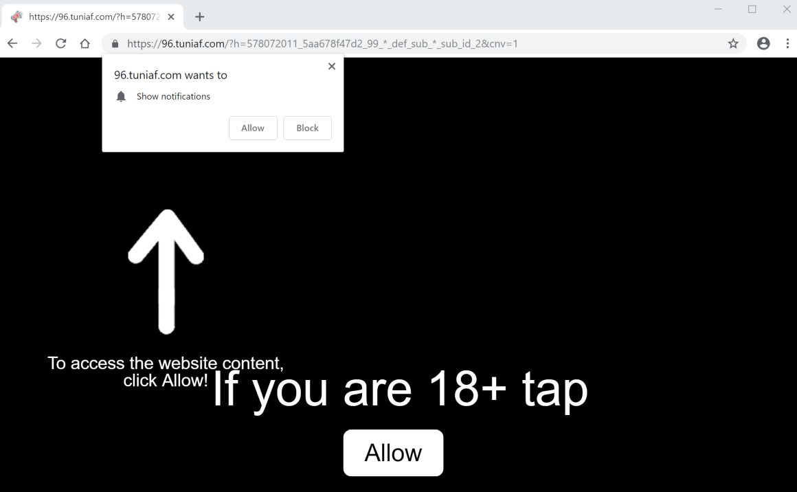 Tuniaf.com pop-up ads scam