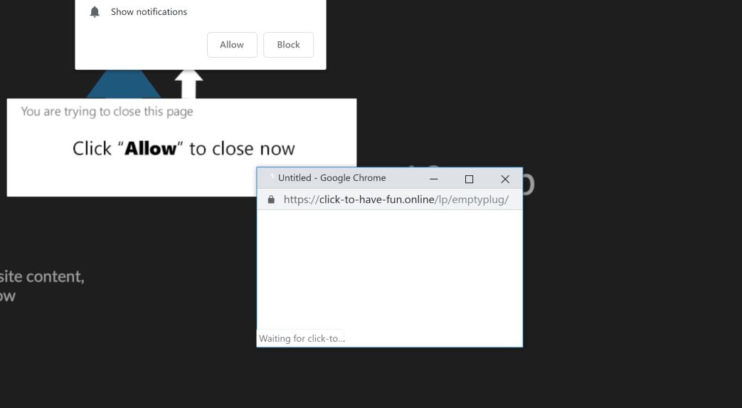 Untinuedera.club pop-up scam