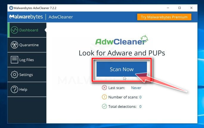 AdwCleaner Scan Now