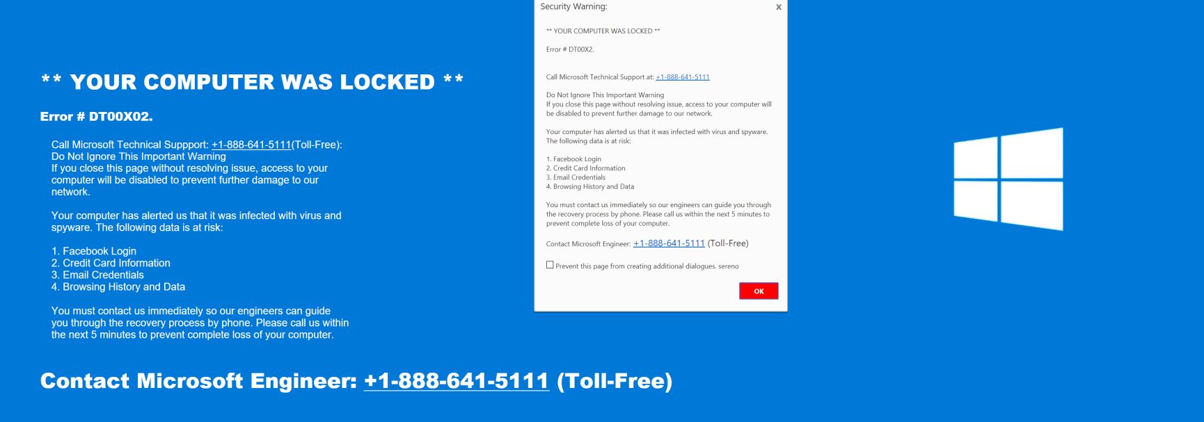 Call Immediately Toll-Free Scam virus