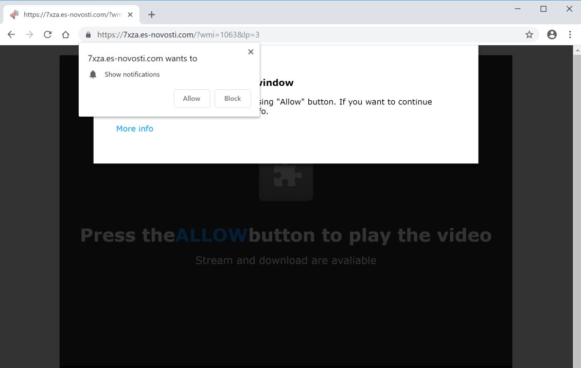 Es-novosti.com pop-up ads scam