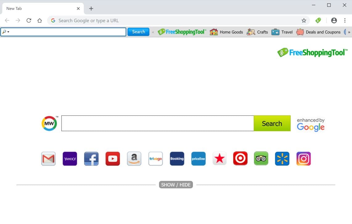 FreeShoppingTool toolbar Chrome