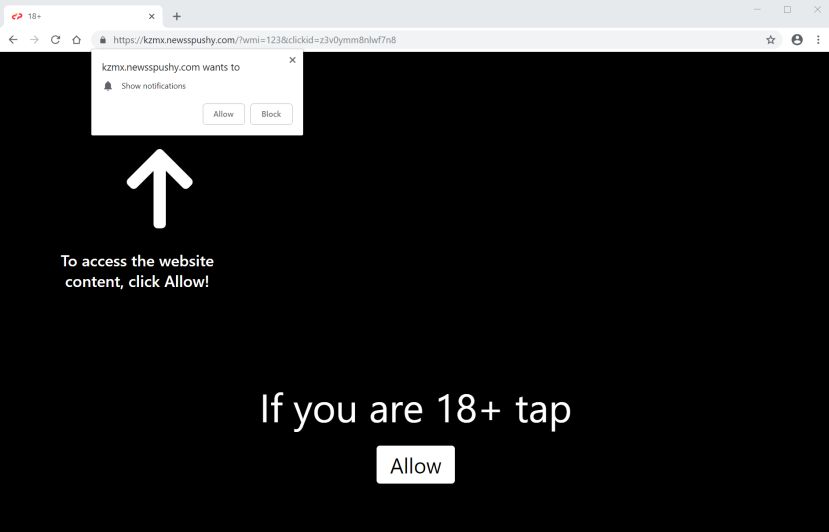 Newsspushy.com redirect virus