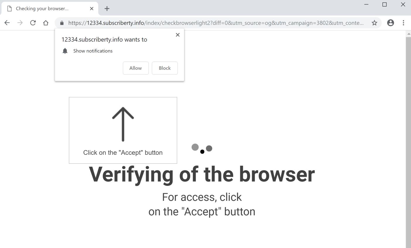 Subscriberty.info pop-up scam
