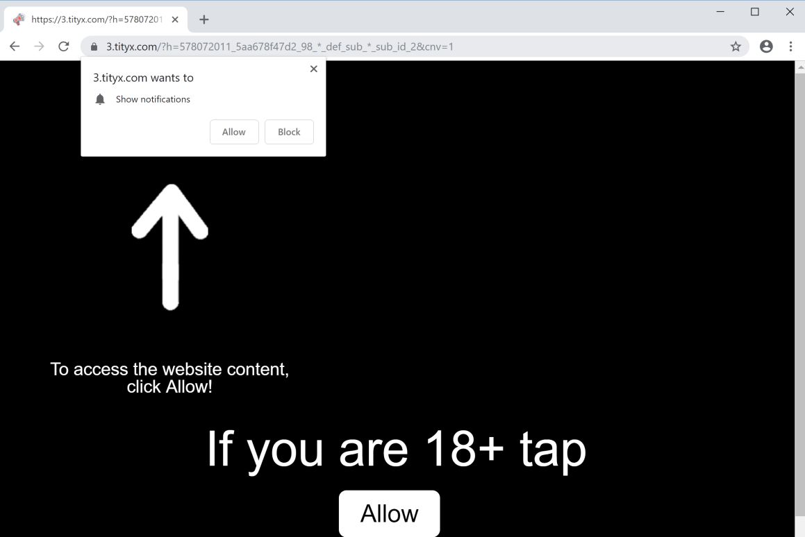 Tityx.com pop-up scam