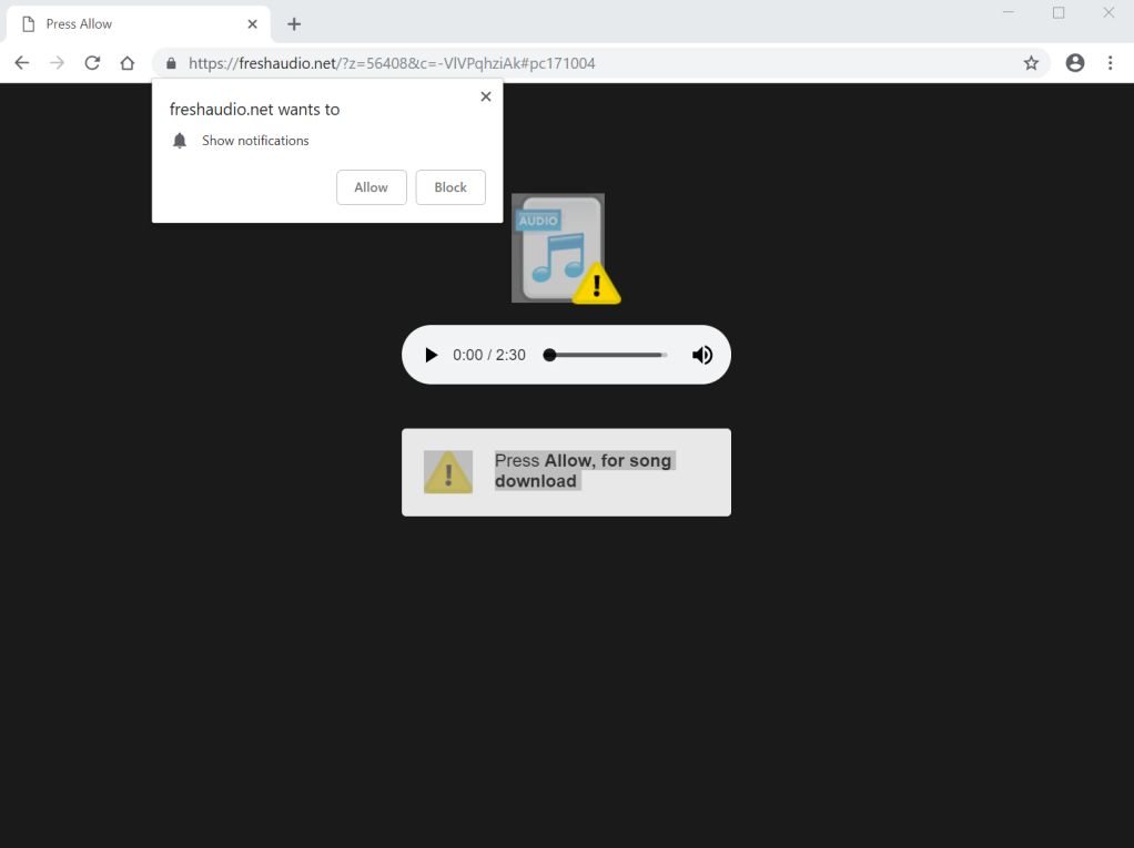 freshaudio.net redirect virus