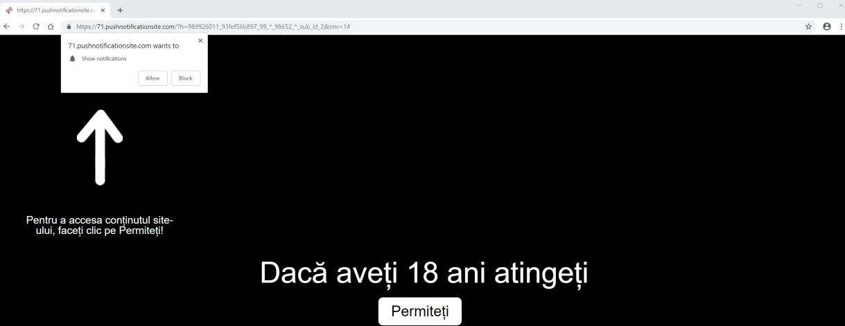 pushnotificationsite.com redirect virus