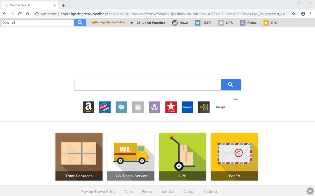 search.hpackagetrackeronline.co redirect virus