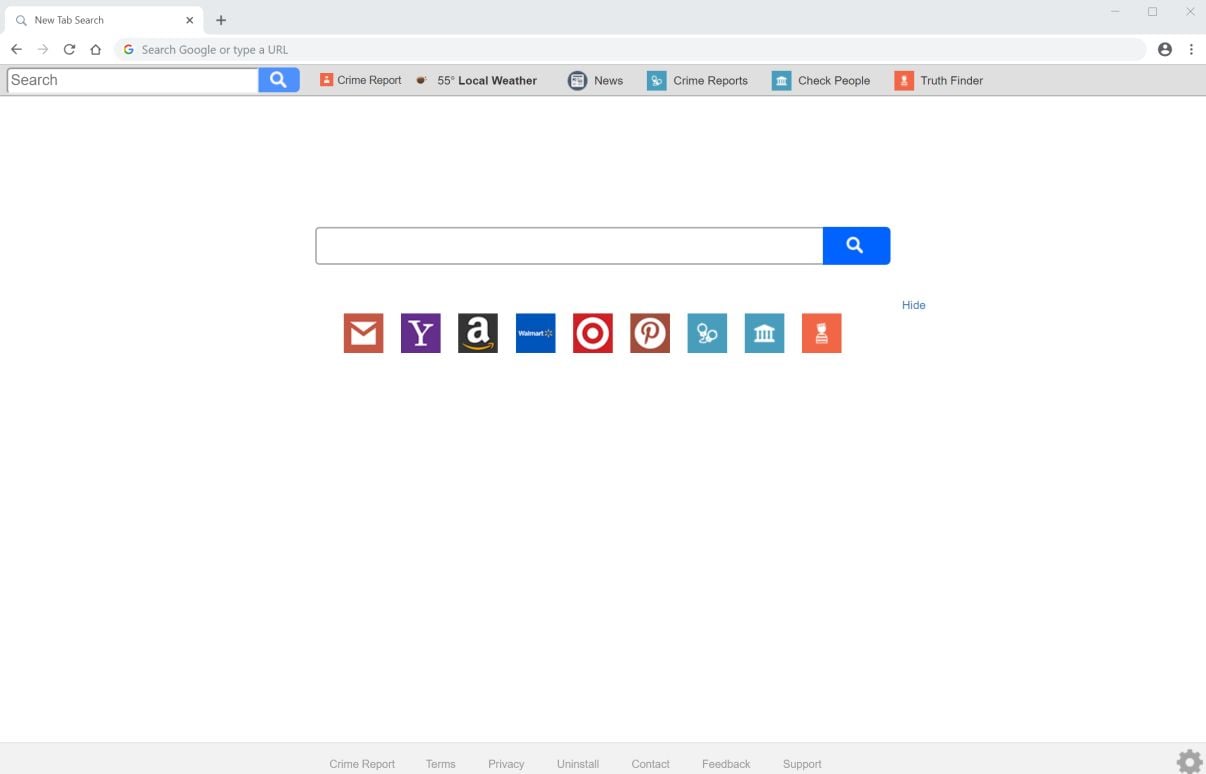 Crime Report New Tab Search Virus