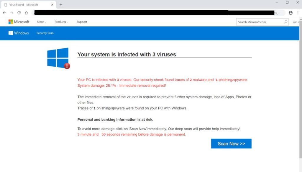 Flexchs.info pop-up scam virus