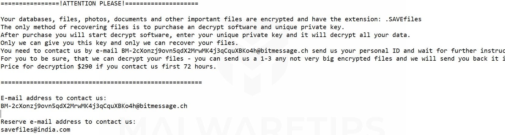 Savefiles@india.com ransomware Virus