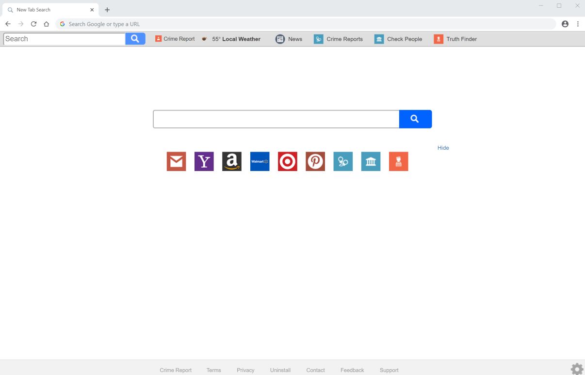 Search.hcrimereport.co new tab redirect virus