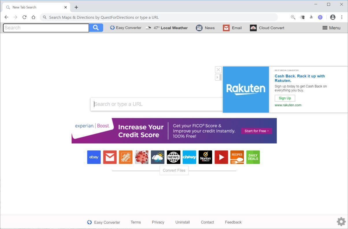 Image: Chrome browser is redirected to Search.heasyconverter.co