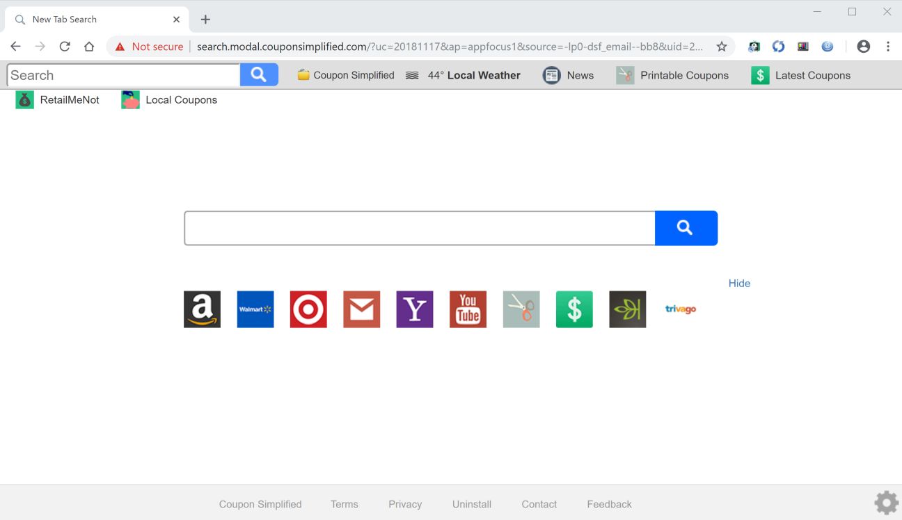 search.modal.couponsimplified.com redirect virus