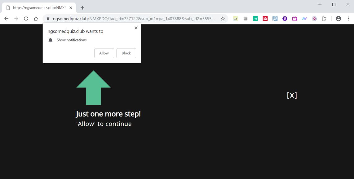 Ngsomedquiz.club redirect virus