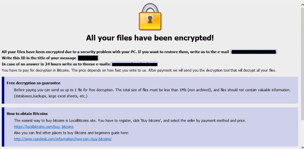 BTCBREWERY@protonmail.com Crypt Ransomware Virus