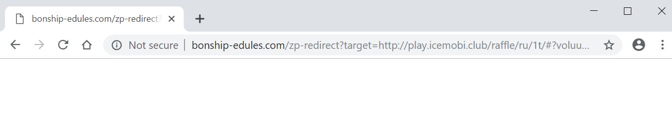 Image: Chrome browser is redirected to the Bonship-edules.com site