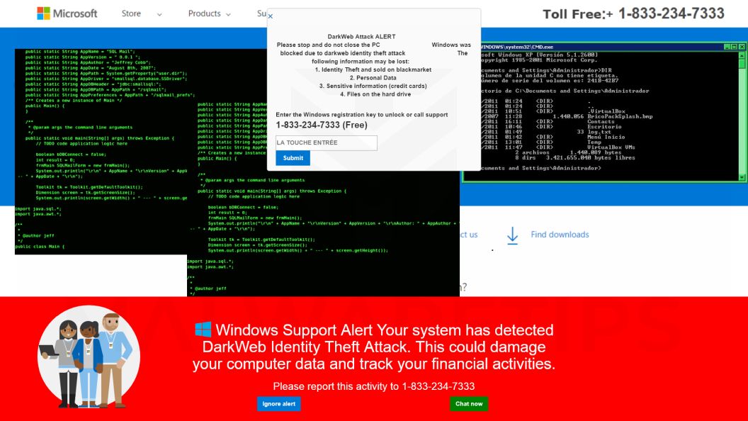 Image DarkWeb Identity Theft Attack Microsoft Support Scam