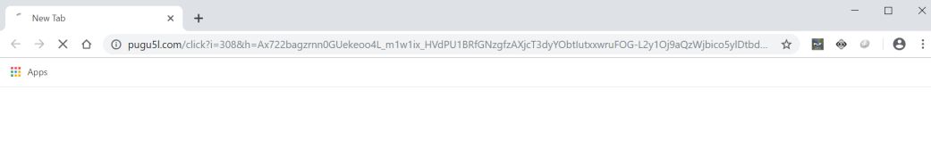 Image: Chrome browser is redirected to the Pugu5l.com site