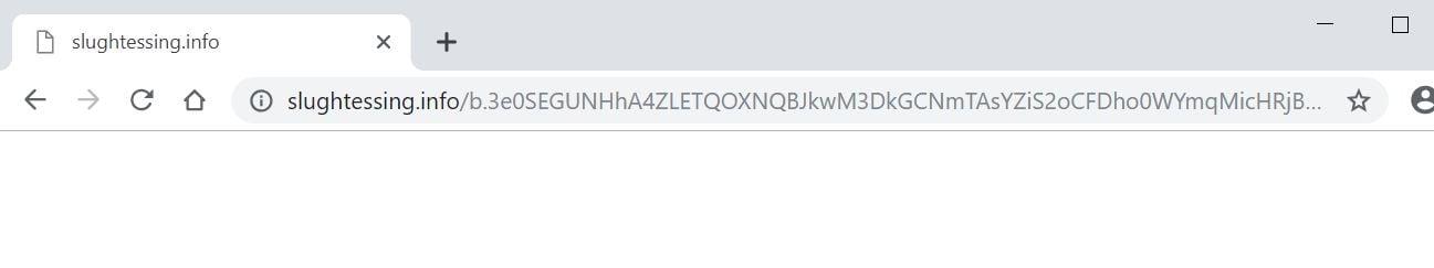 Image: Chrome browser is redirected to the Slughtessing.info site